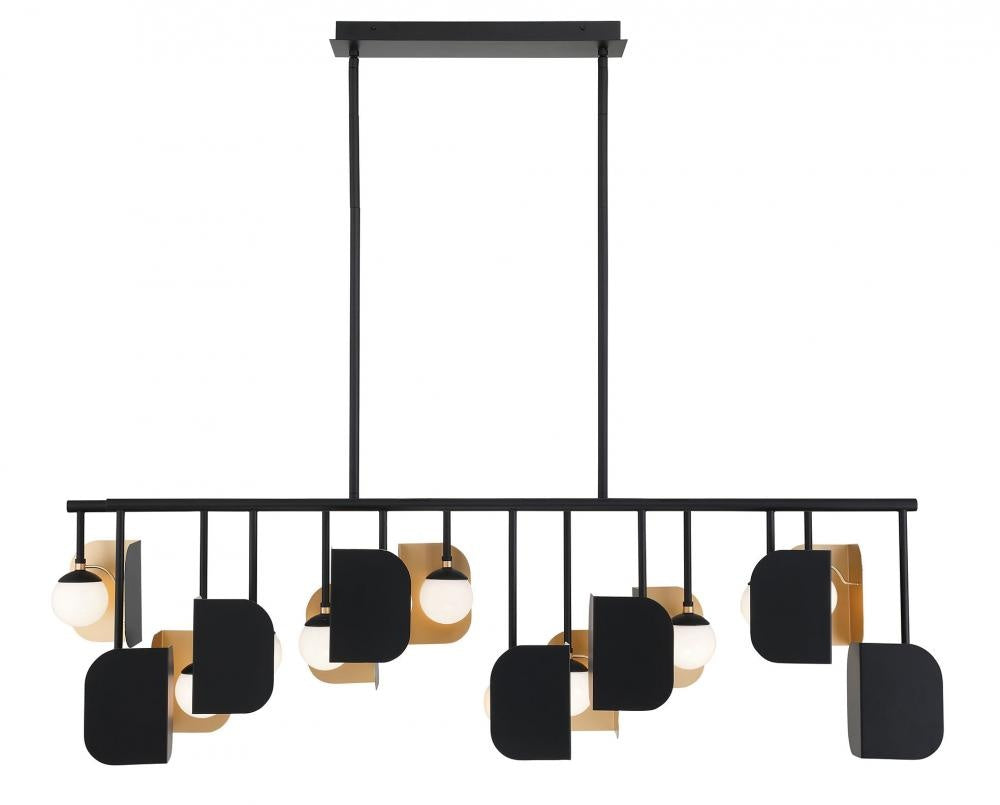 Cornice-Chandelier-14Lt-60In-Gbm-Wh