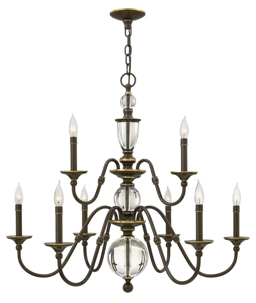 Medium Two Tier Chandelier - Bronze