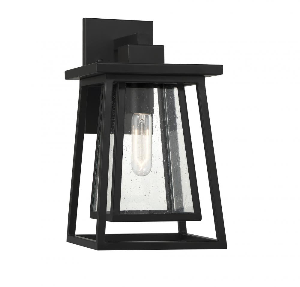 Denver 1-Light Outdoor Wall Lantern in Matte Black