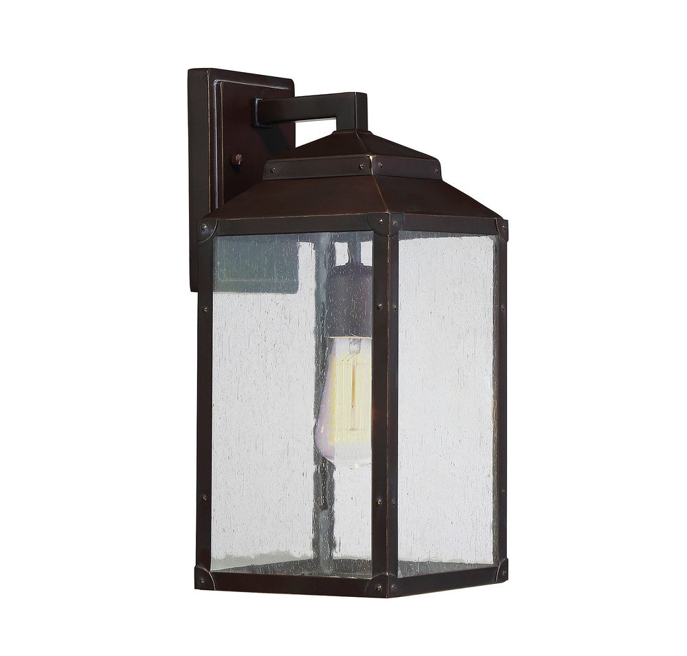 Bren 1-Light Outdoor Wall Lantern in English Bronze with Gold