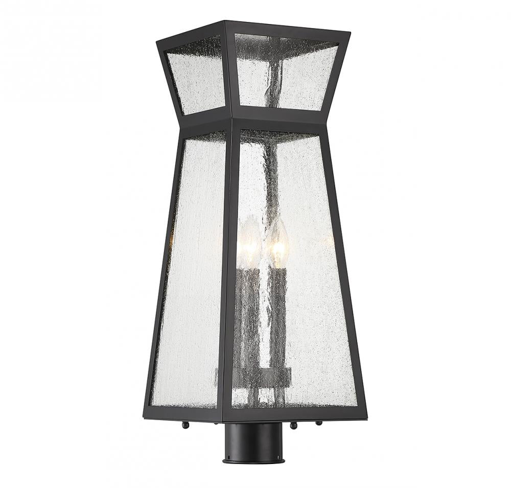 Millford 3-Light Outdoor Post Lantern in Matte Black