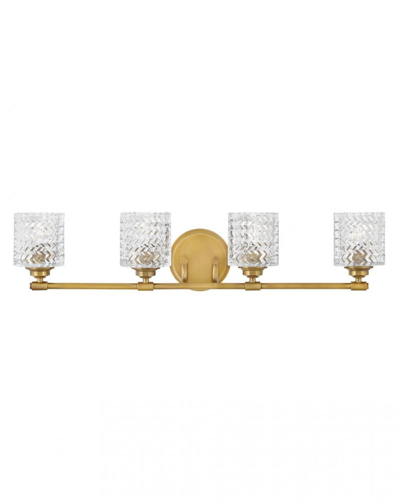 Large Four Light Vanity - Brass