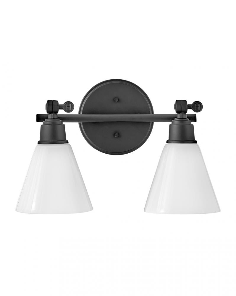 Small Adjustable Two Light Vanity - Black