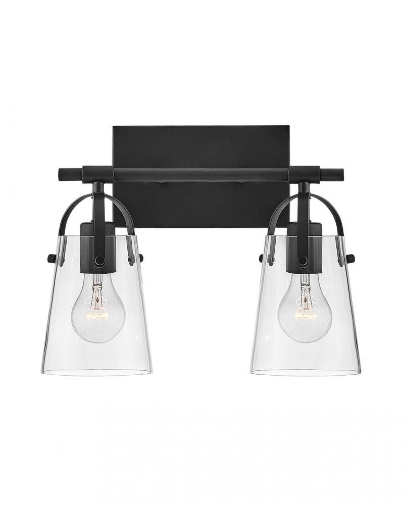 Small Two Light Vanity - Black