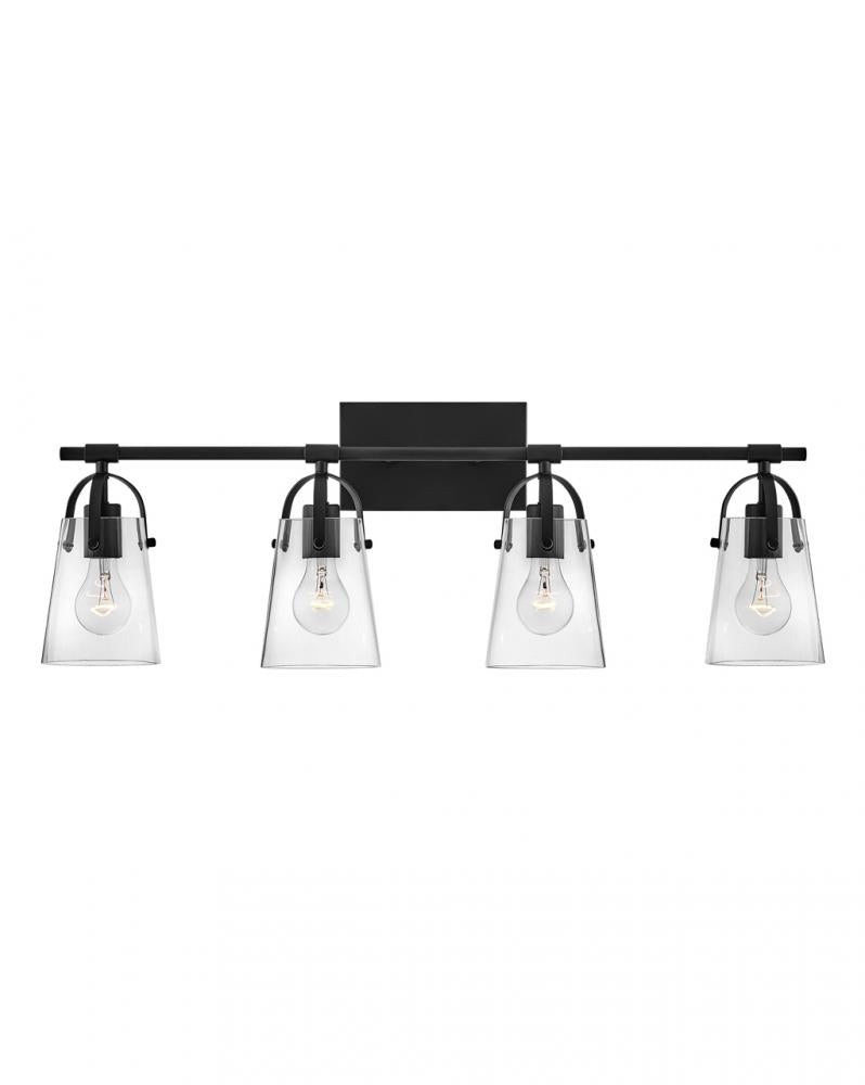 Large Four Light Vanity - Black