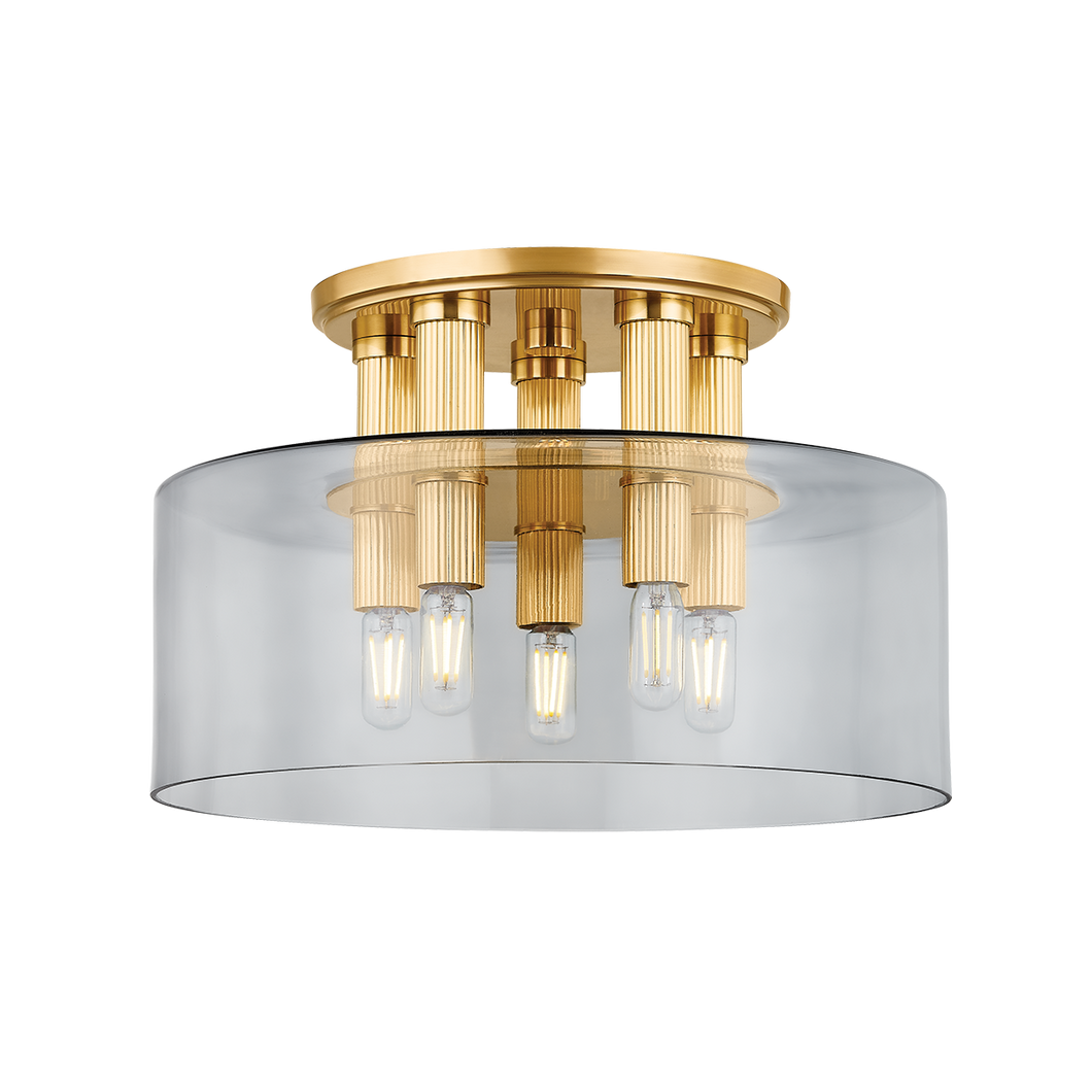 Crystler Flush Mount In Aged Brass