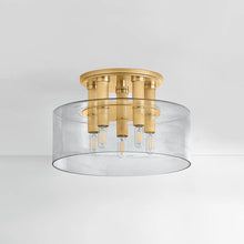 Load image into Gallery viewer, Crystler Flush Mount In Aged Brass
