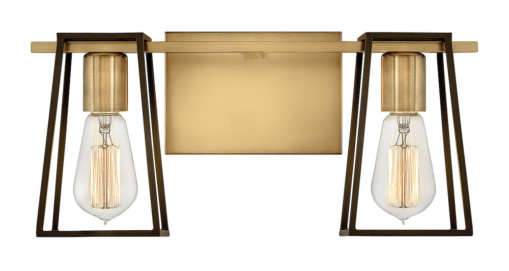 Small Two Light Vanity - Brass