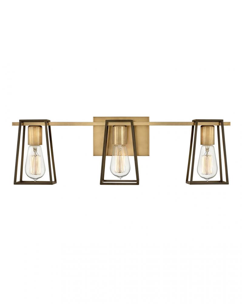 Medium Three Light Vanity - Brass
