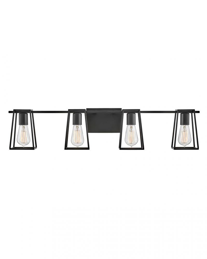 Large Four Light Vanity - Black