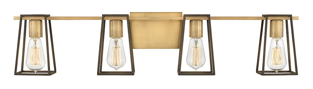 Large Four Light Vanity - Brass