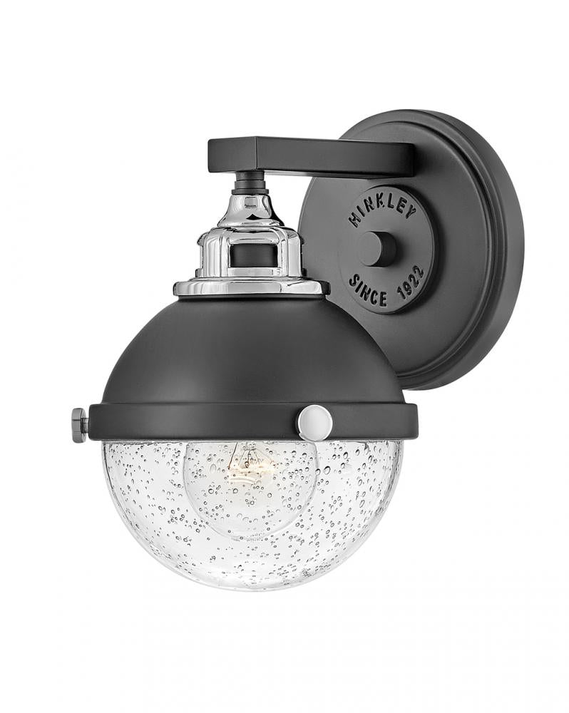Small Single Light Vanity - Black|Chrome