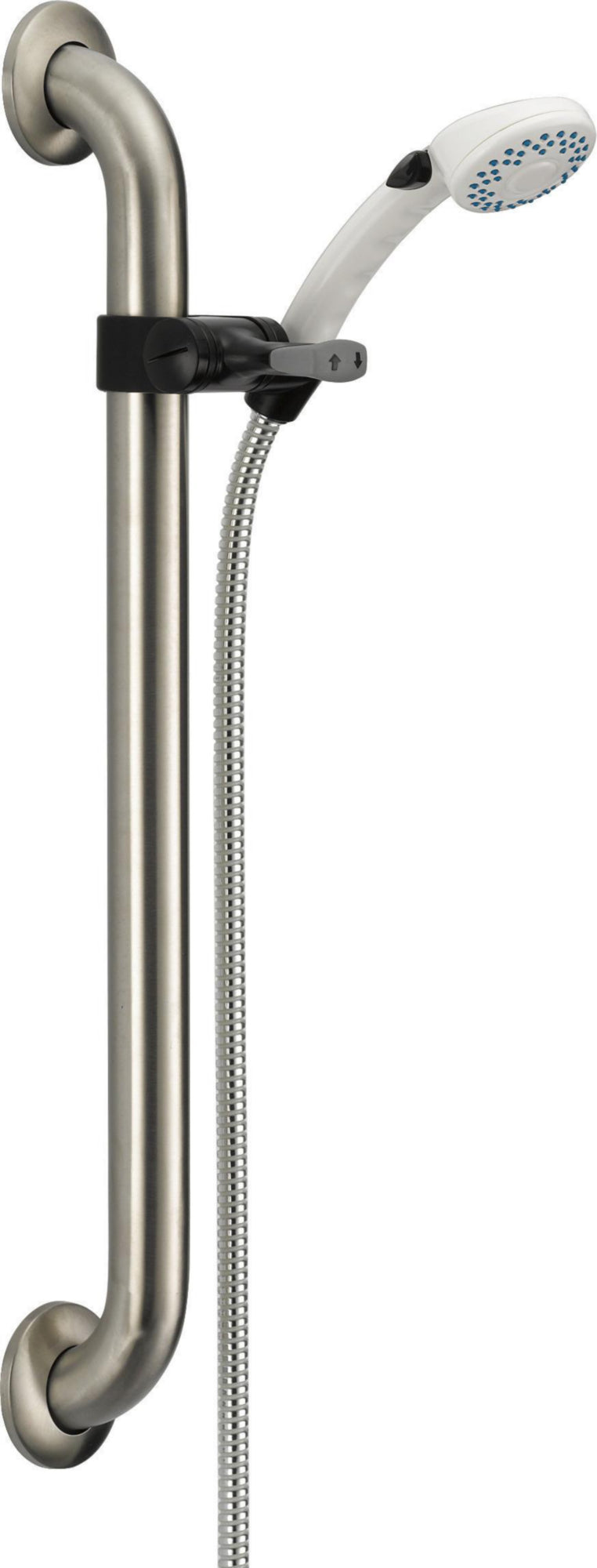 PB PAUSE HS W/ 24" WALL GRAB BAR, SLIDE, 60" EXT HOSE       