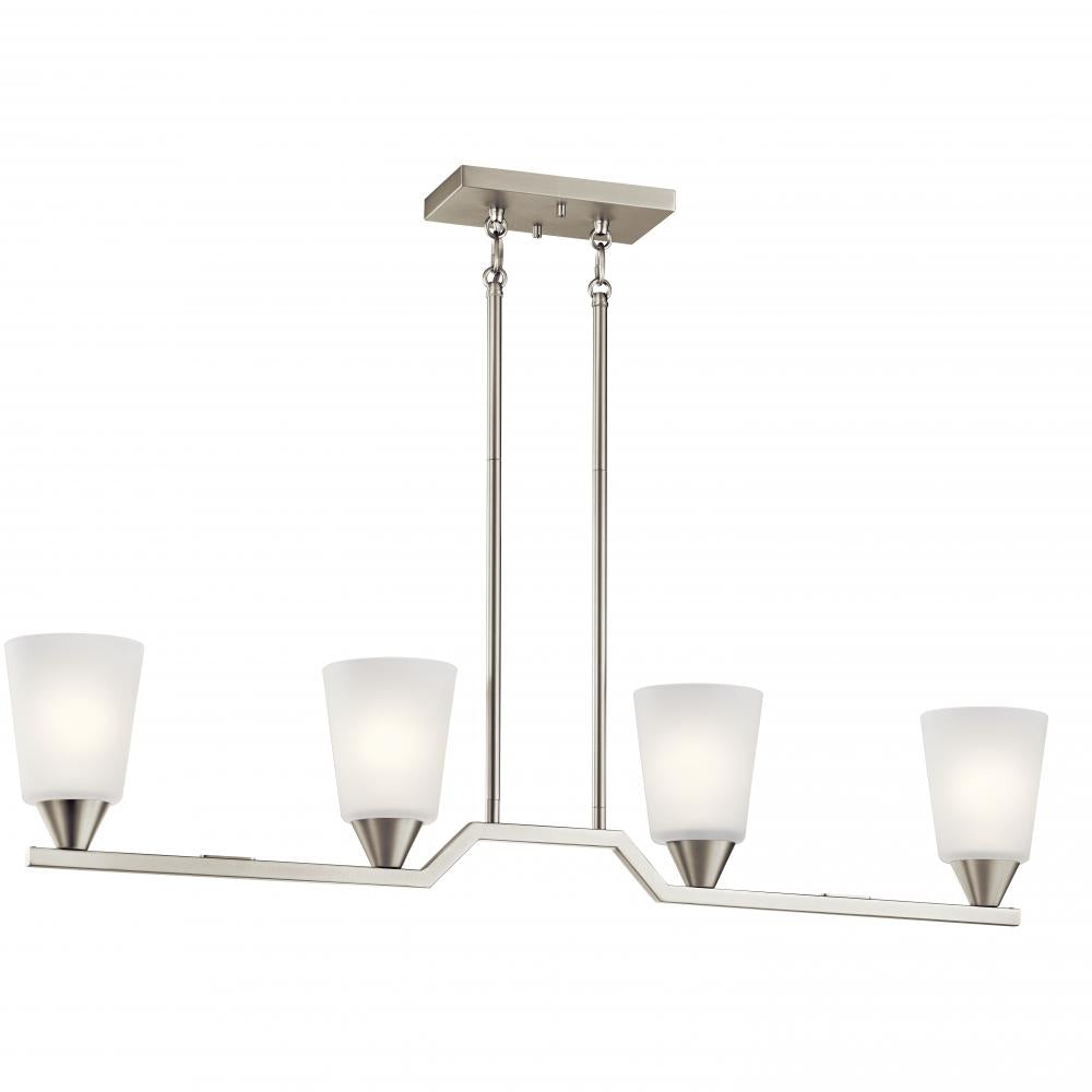 Skagos?????4 Light Linear Chandelier Brushed Nickel