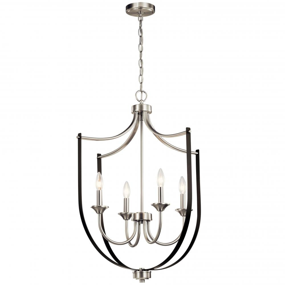 Tula?????4 Light Foyer Chandelier Brushed Nickel
