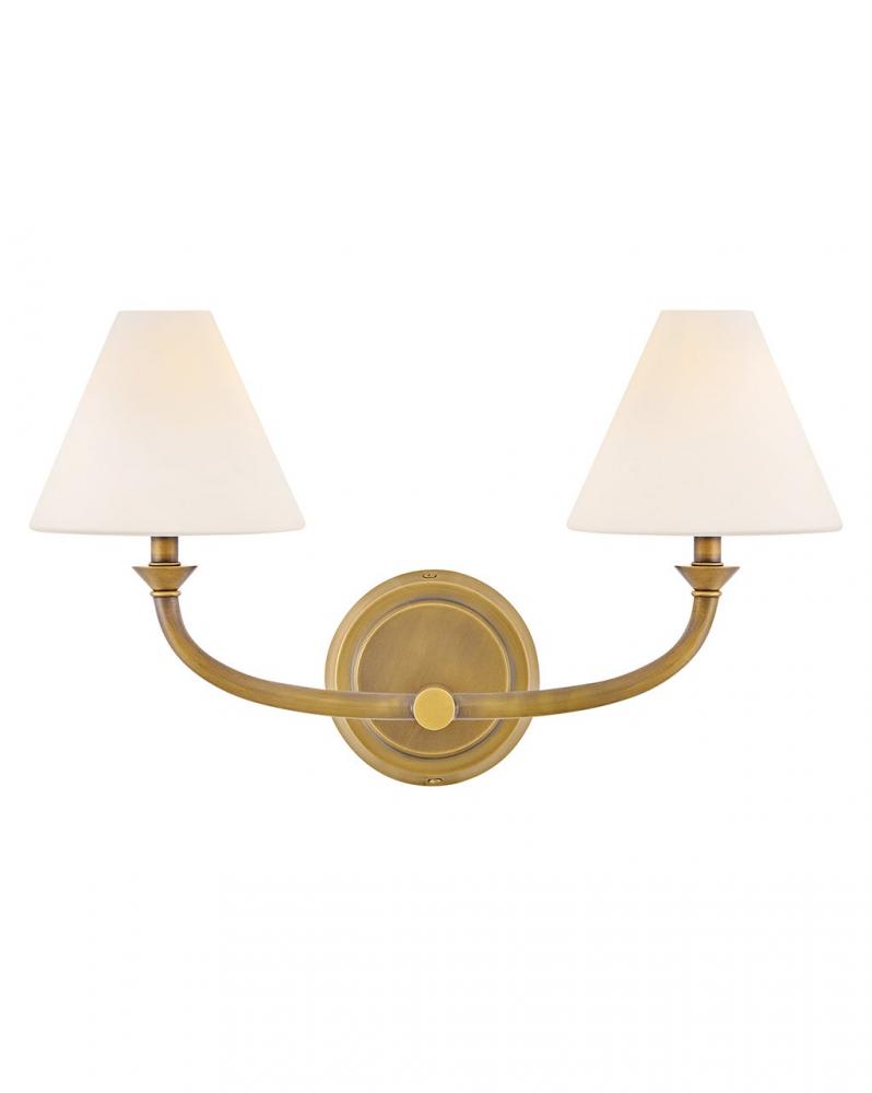 Small Two Light Vanity - Brass