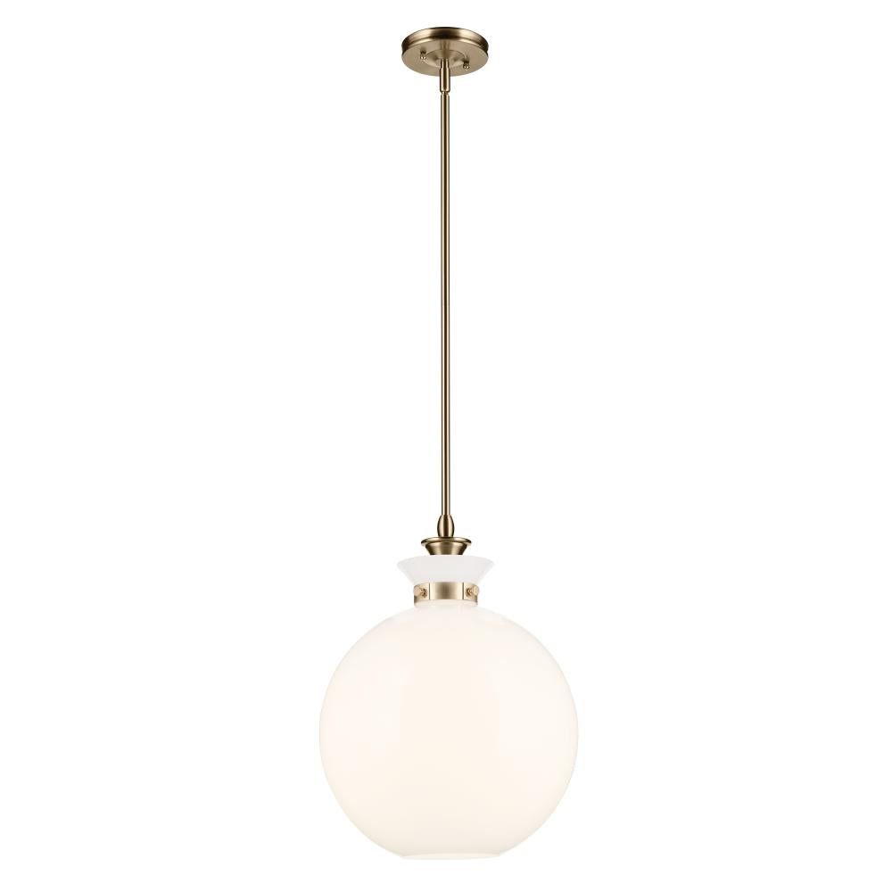 Laria 15 Inch 1 Light Pendant with Opal Glass in Champagne Bronze