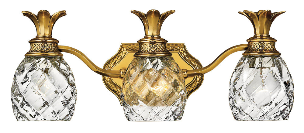 Medium Three Light Vanity - Brass
