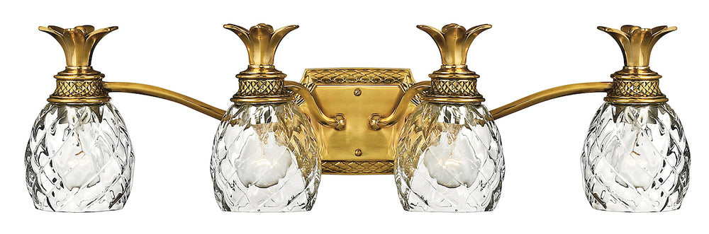 Large Four Light Vanity - Brass