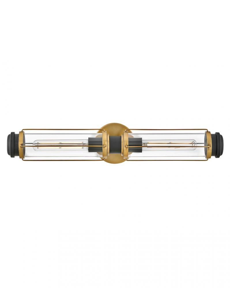 Small Two Light Vanity - Brass