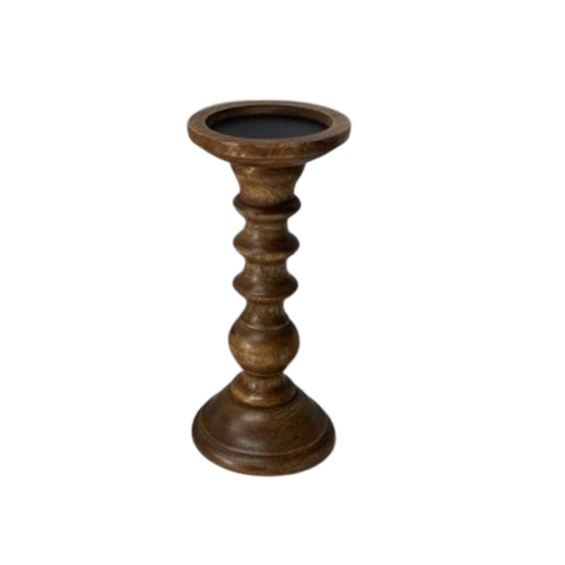 Wood Candle Holder Med