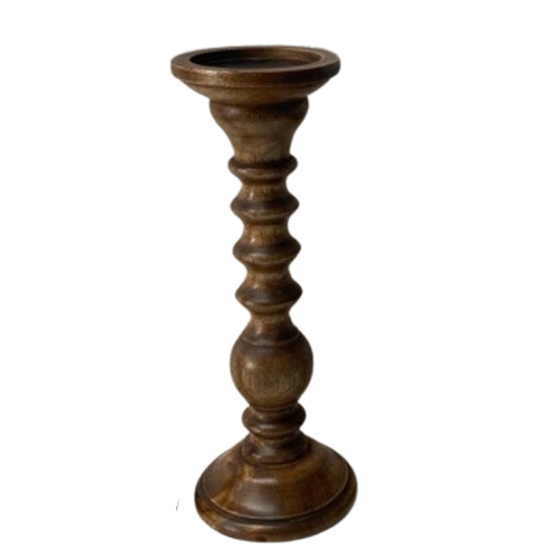 Wood Candle Holder Lrg