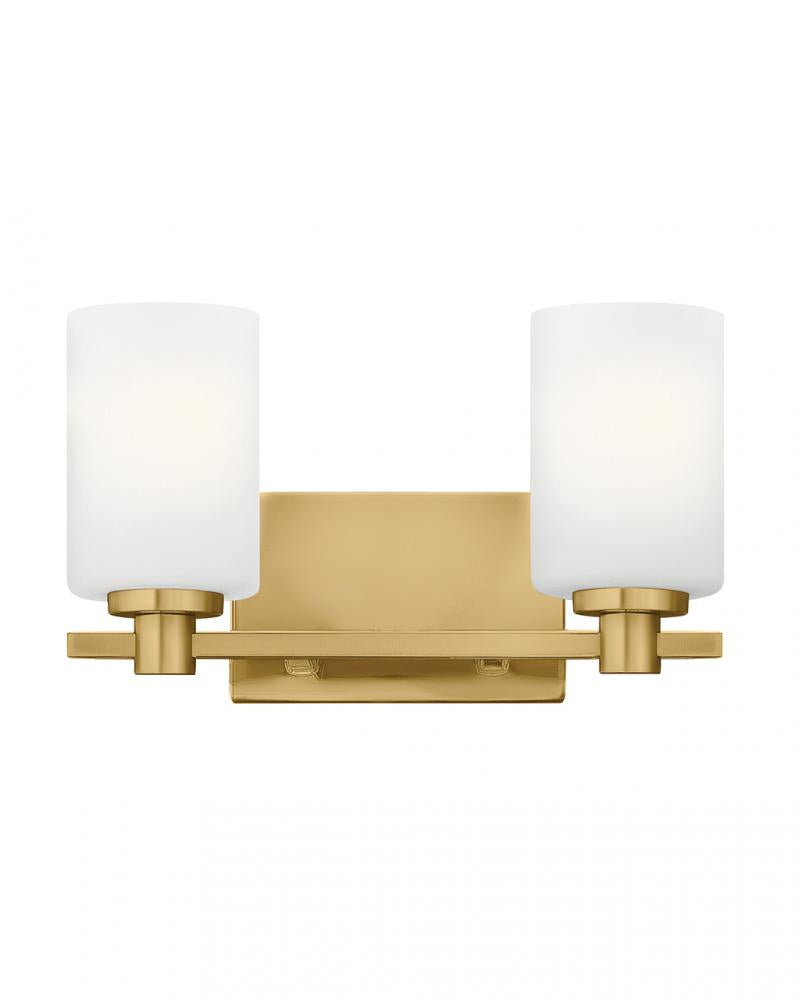 Small Two Light Vanity - Brass