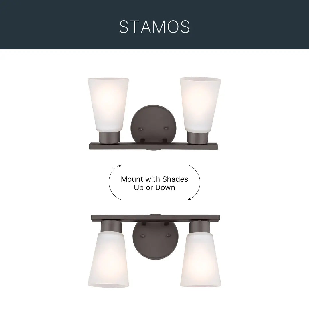 Stamos 2 Light Vanity Light (3 Finishes)