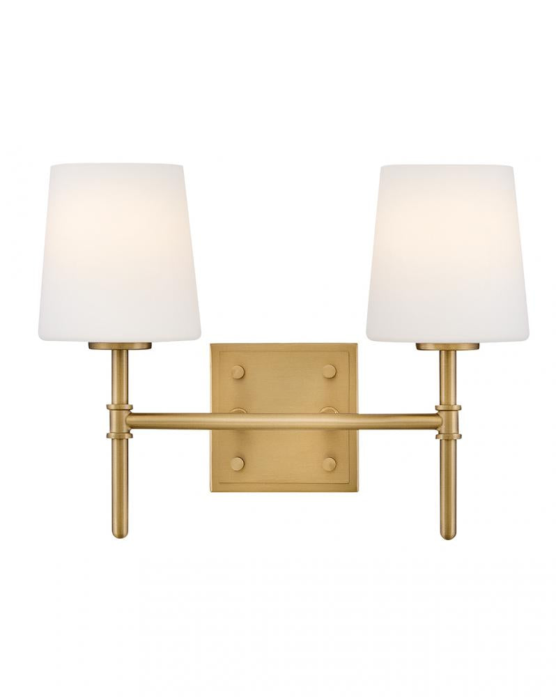 Small Two Light Vanity - Brass