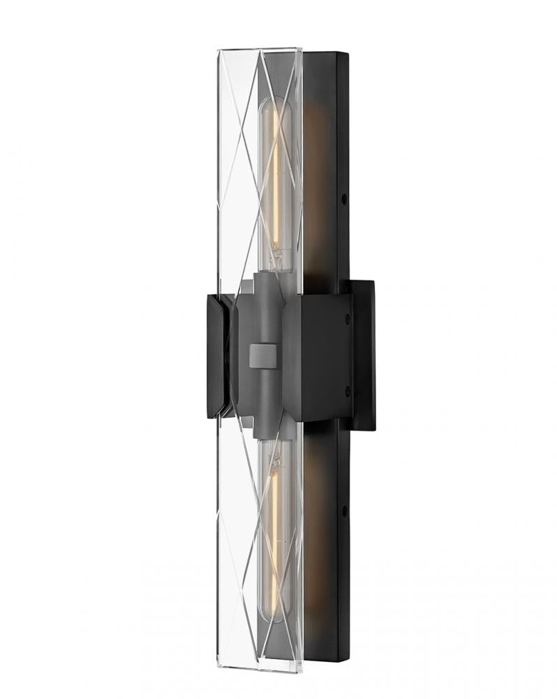 Large Two Light Sconce - Black