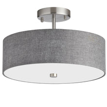 Load image into Gallery viewer, 3LT Incandescent Semi-Flush SC w/ Grey Shade
