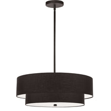 Load image into Gallery viewer, 4LT Incand 2 Tier Pendant, MB w/ BK Shade
