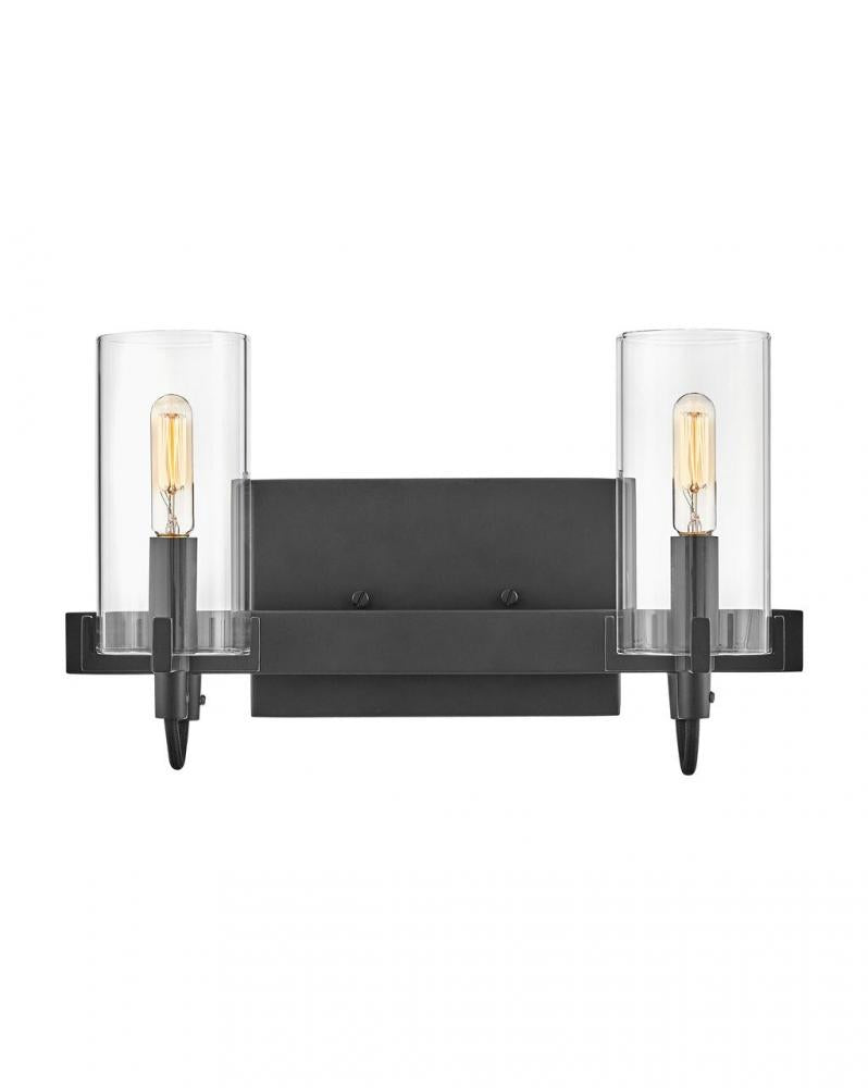 Small Two Light Vanity - Black