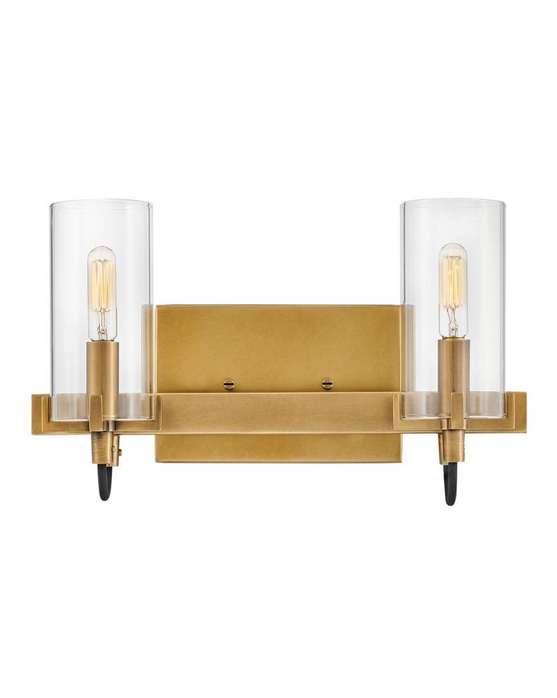 Small Two Light Vanity - Brass