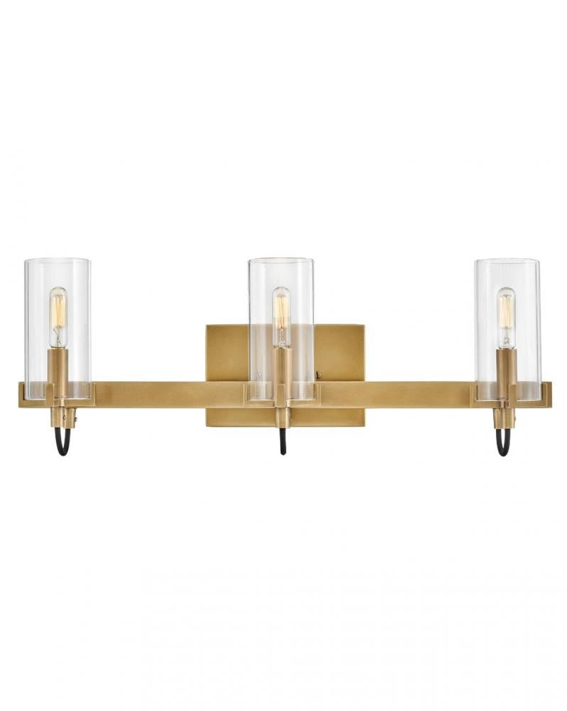 Medium Three Light Vanity - Brass