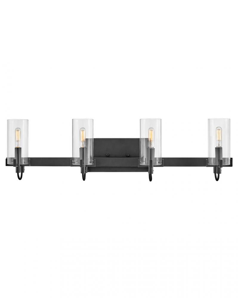 Large Four Light Vanity - Black
