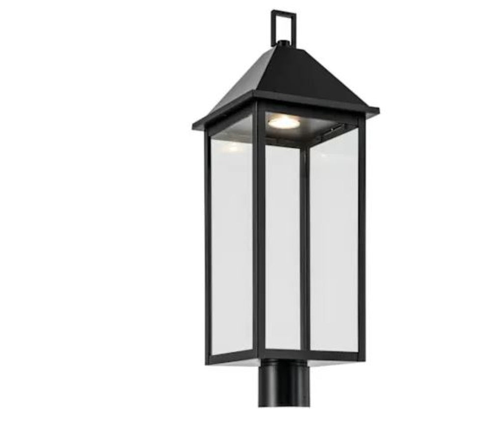 Prin 25 Inch 1 Light Outdoor DarkSky Post Light with Clear Glass in Black