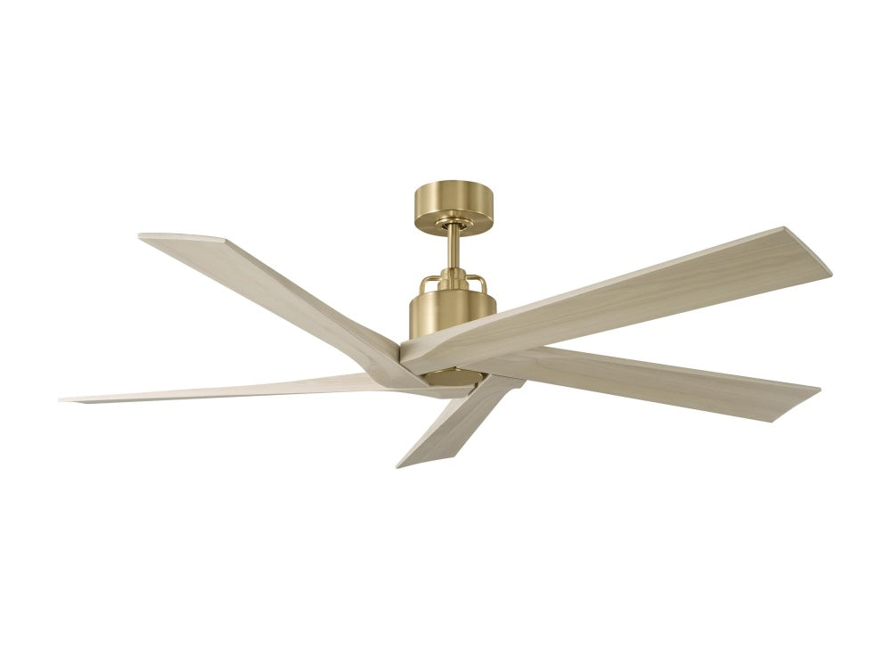 Aspen 56 Ceiling Fan in Burnished Brass with Washed White Oak Blades