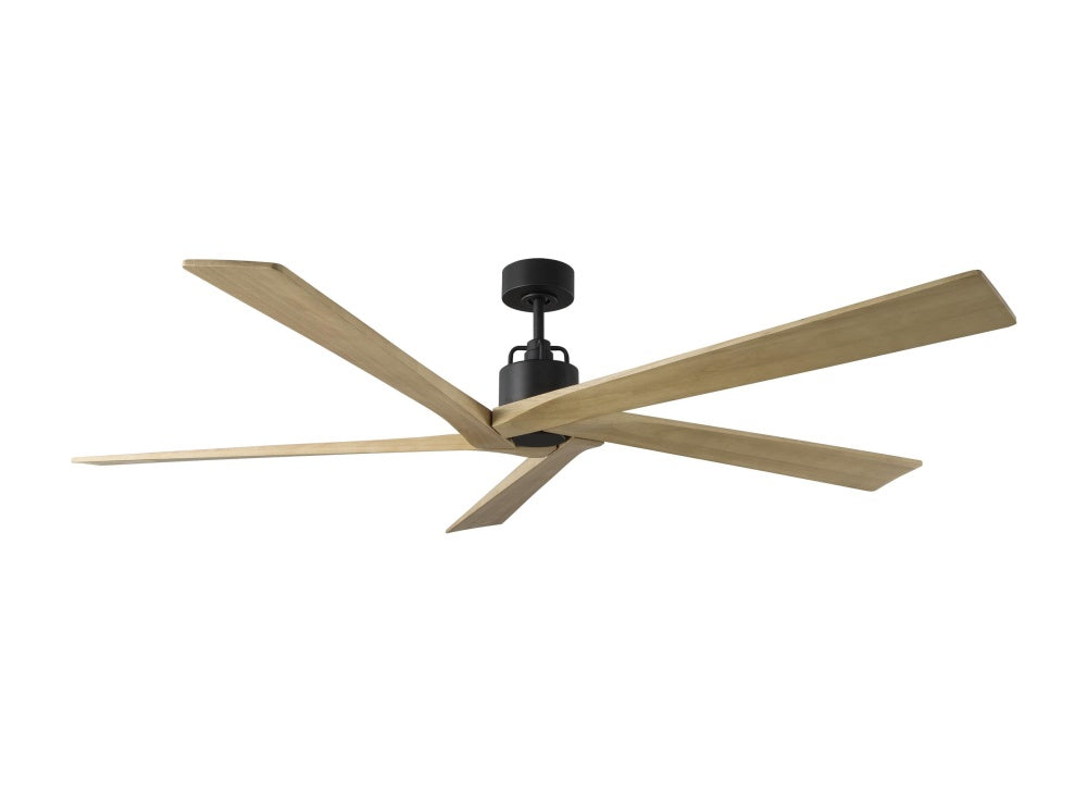 Aspen 70 Ceiling Fan in Midnight Black with Natural Honey Blades