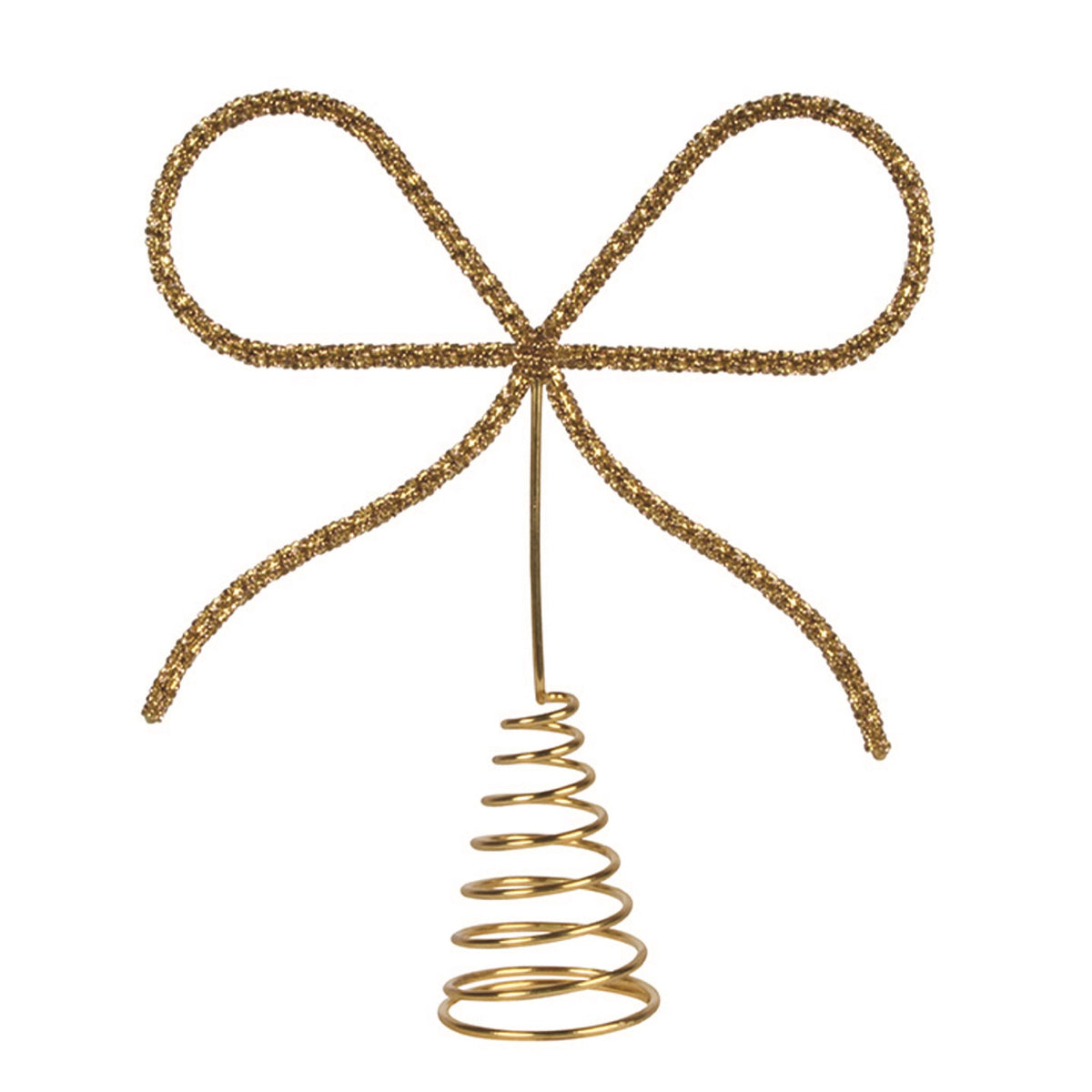 Beaded Bow Tree Topper Large Gold
