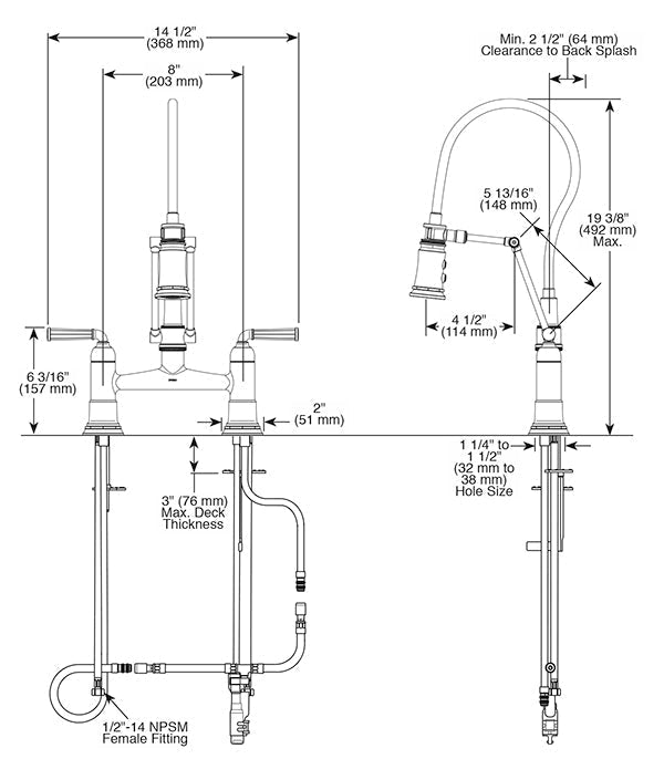 Rook Articulating Bridge Faucet - by Brizo
