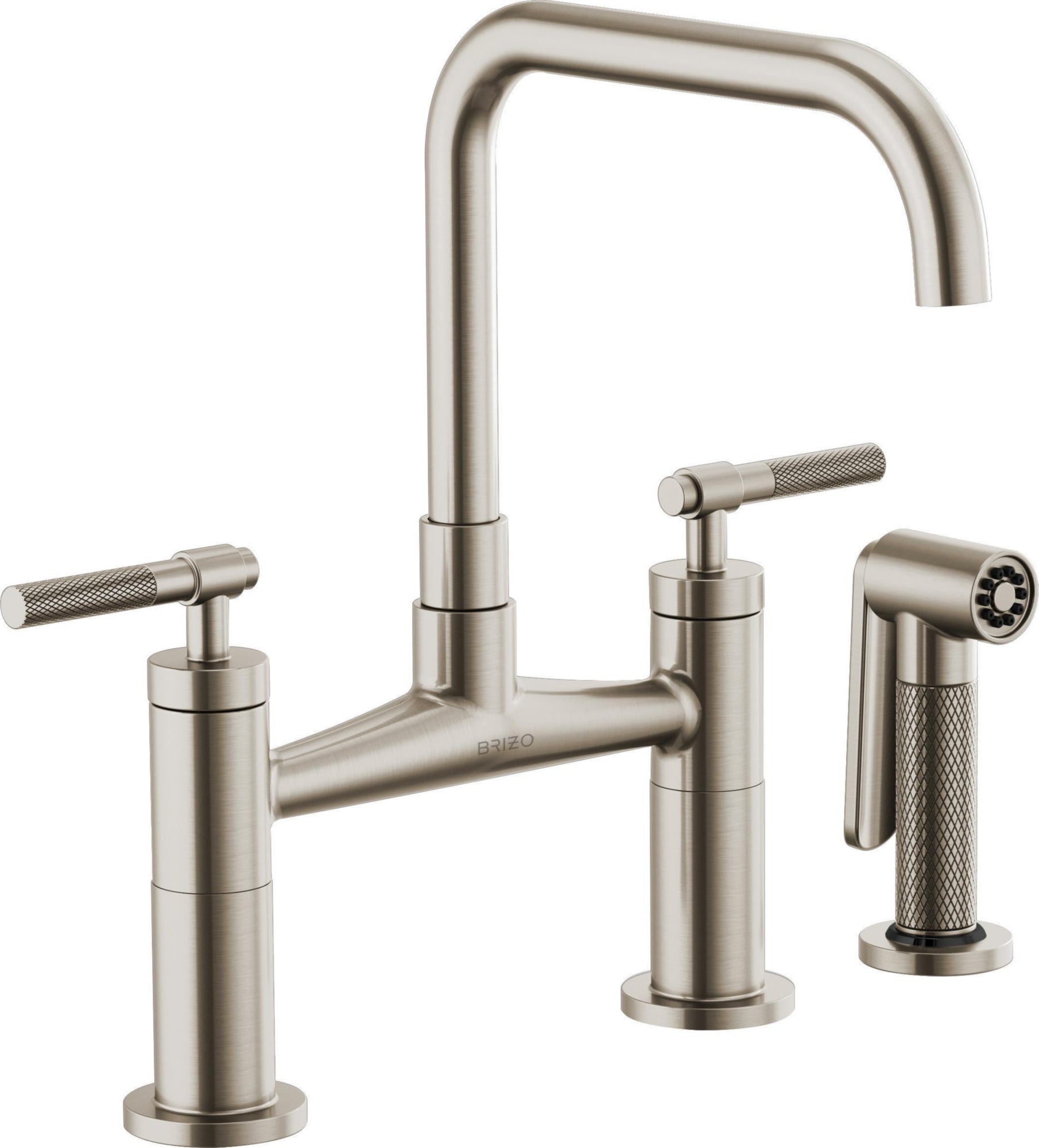 SQUARE SPOUT BRIDGE, KNURLED HANDLE                         