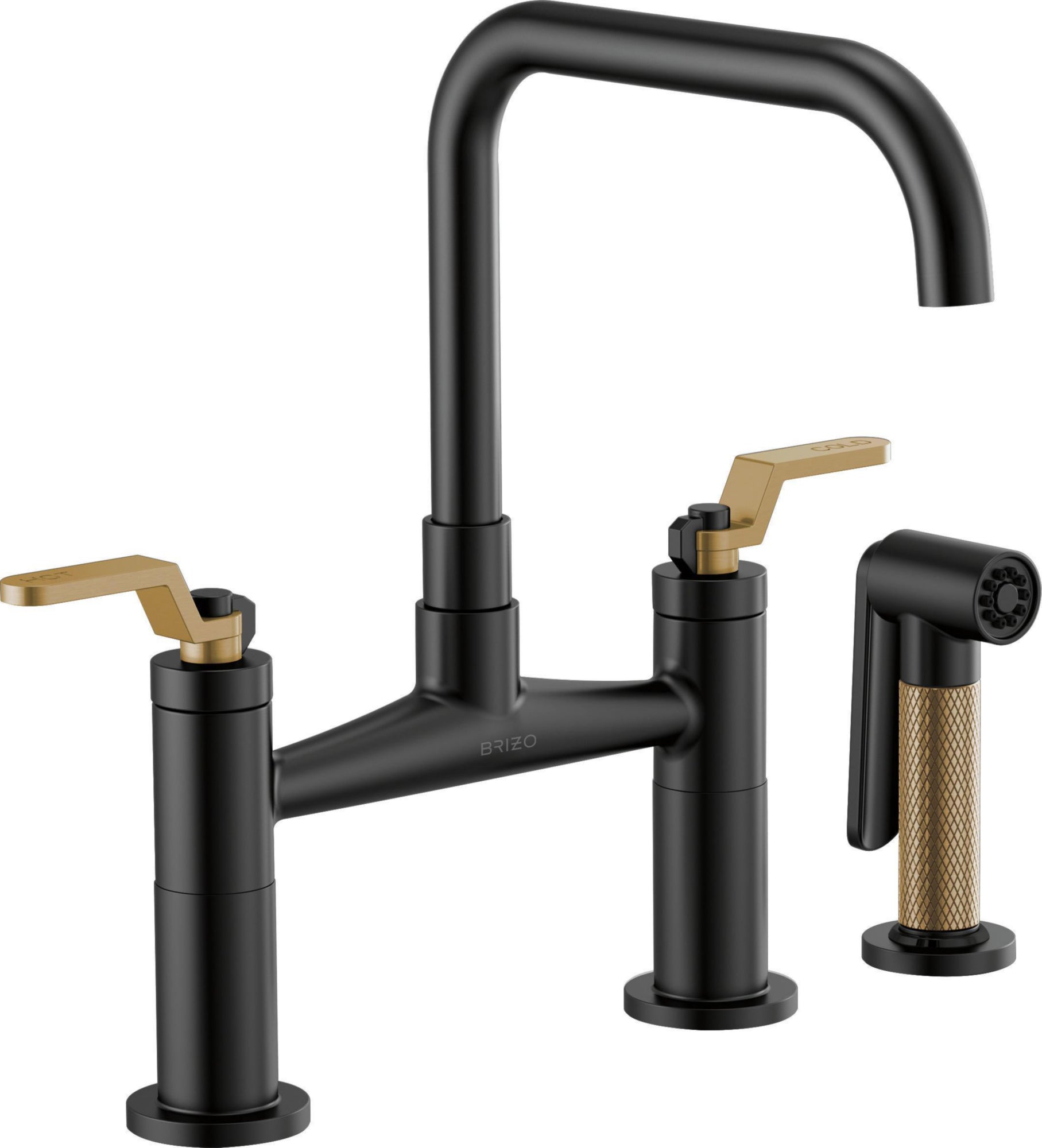 SQUARE SPOUT BRIDGE, INDUSTRIAL HANDLE                      