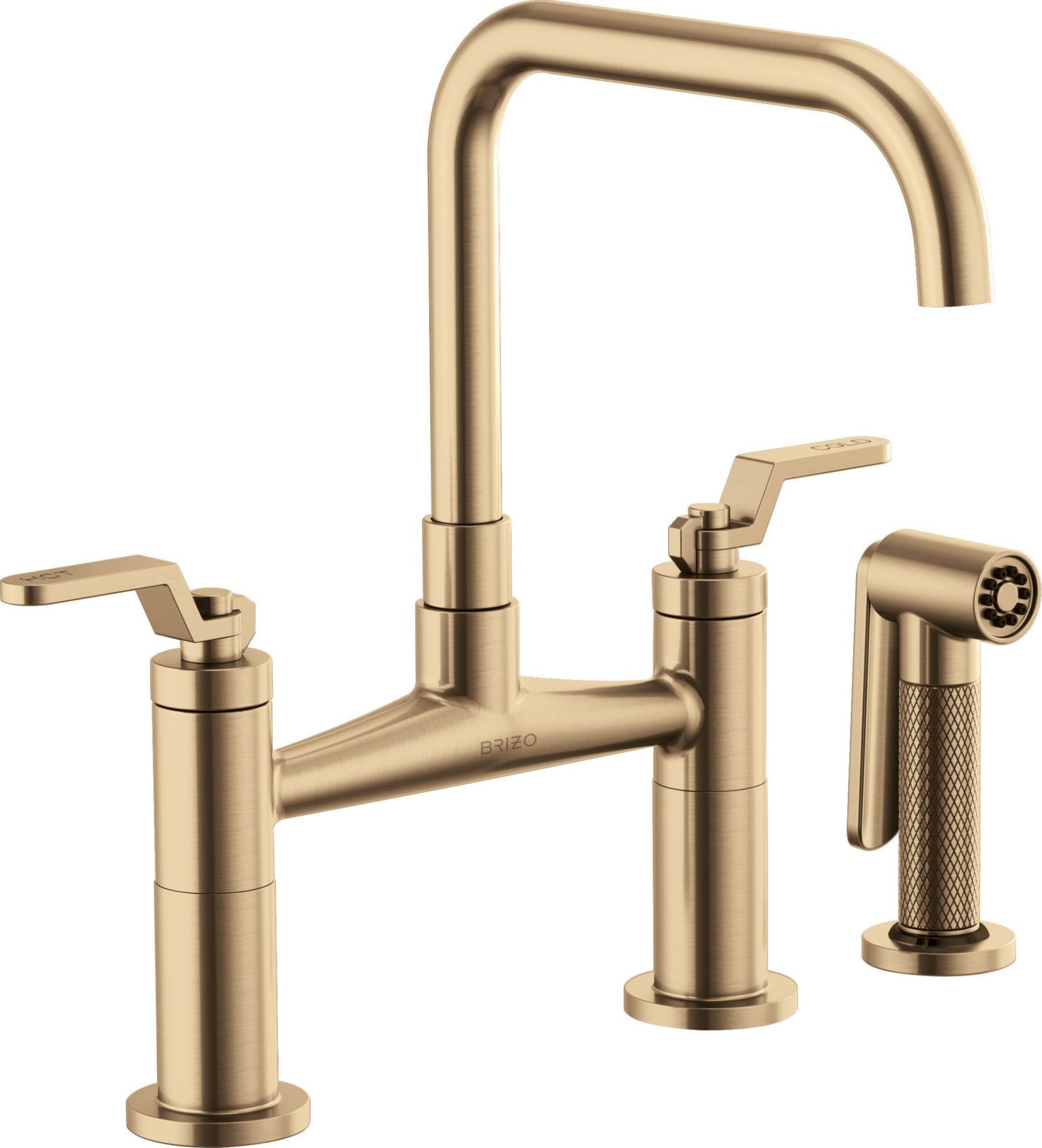 SQUARE SPOUT BRIDGE, INDUSTRIAL HANDLE                      
