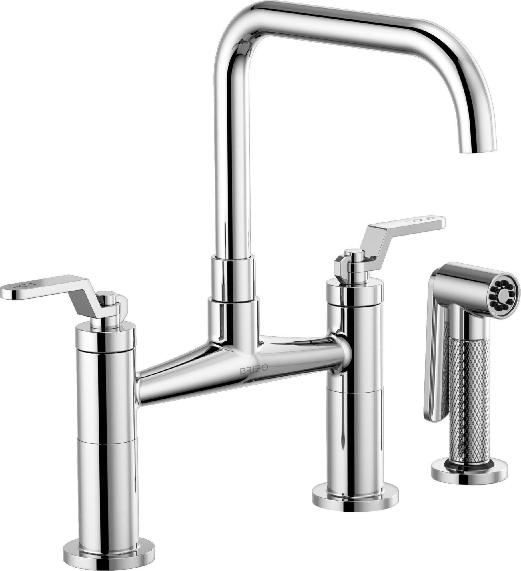 SQUARE SPOUT BRIDGE, INDUSTRIAL HANDLE                      