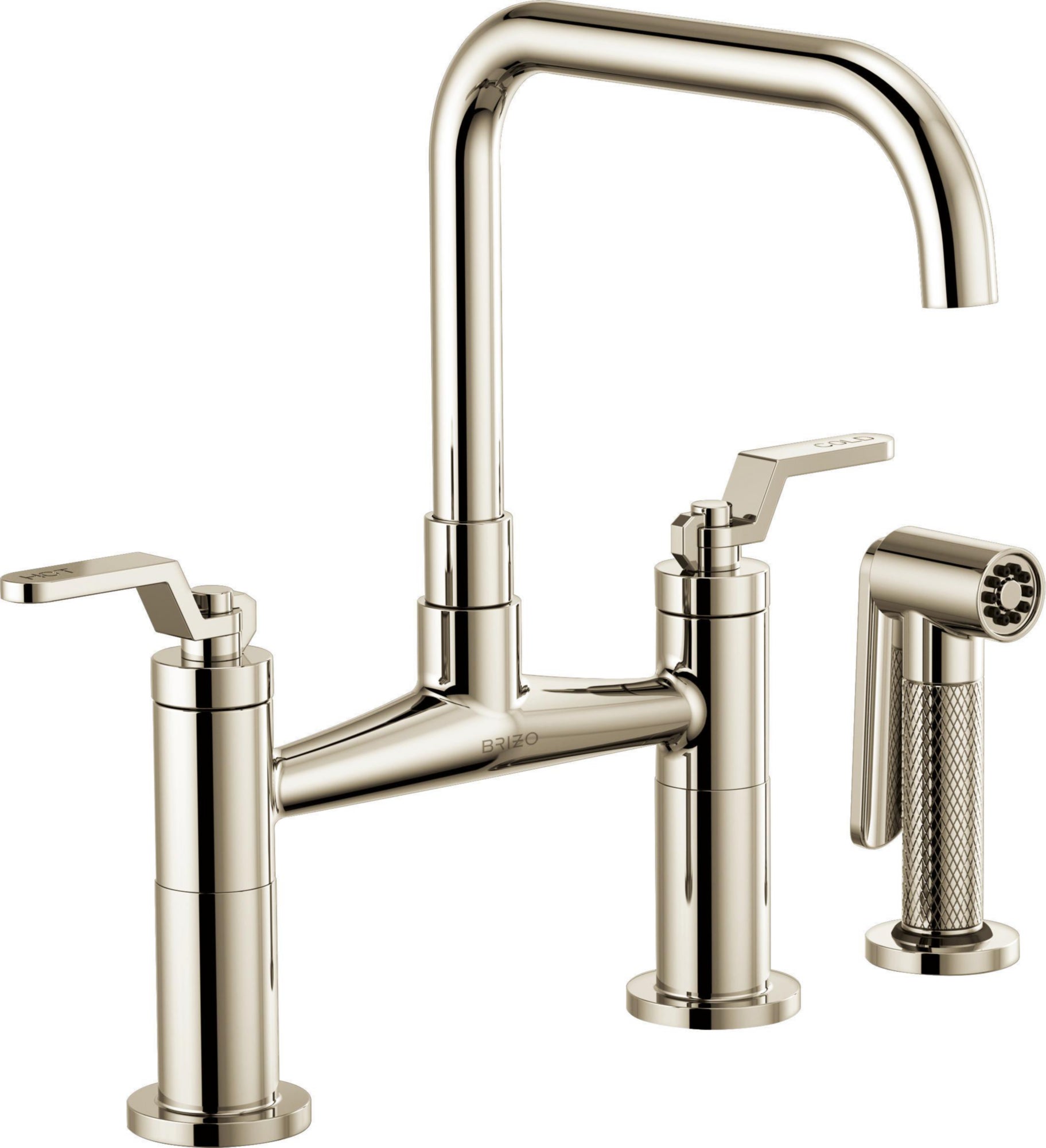SQUARE SPOUT BRIDGE, INDUSTRIAL HANDLE                      
