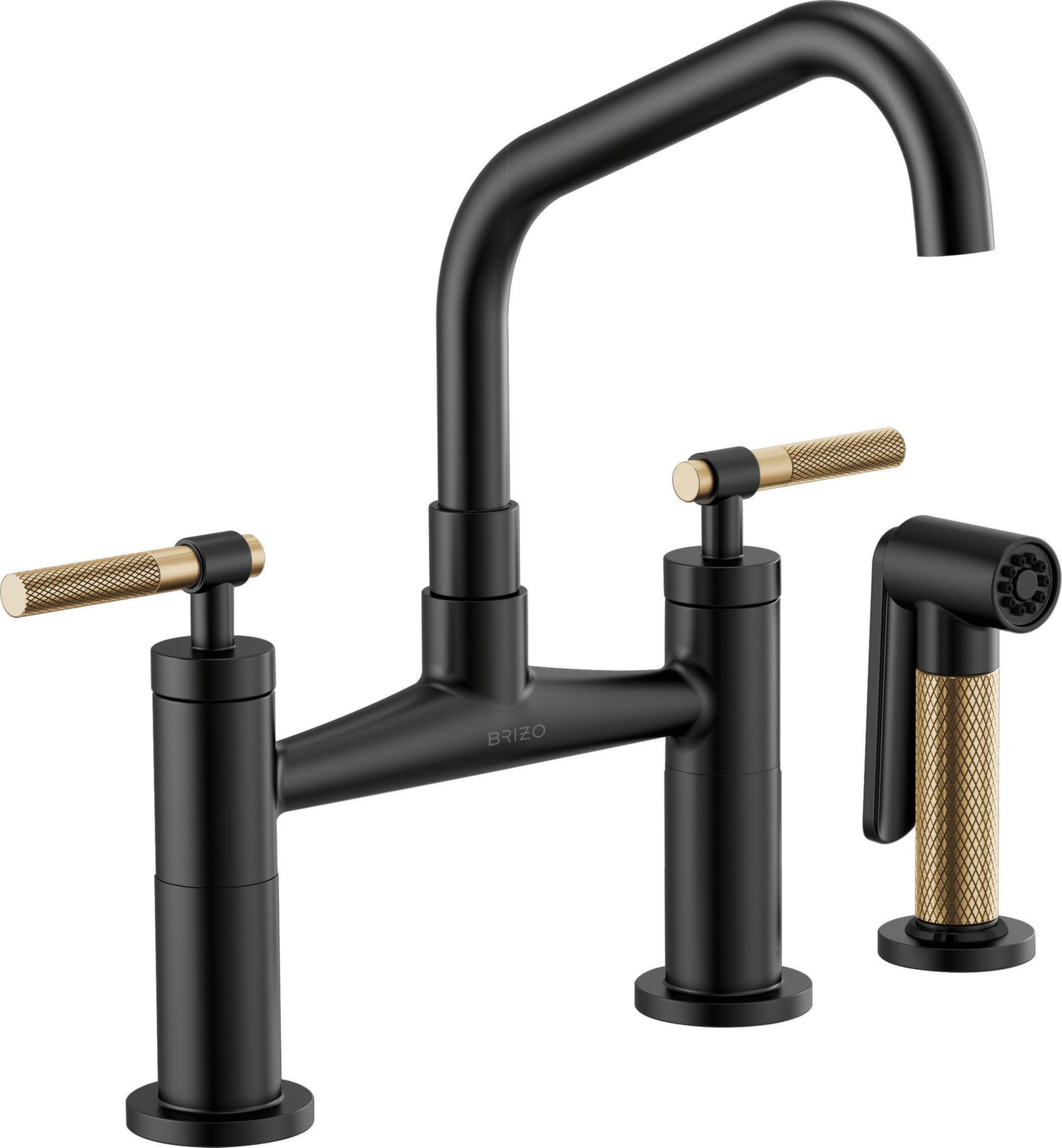 ANGLED SPOUT BRIDGE, KNURLED HANDLE                         