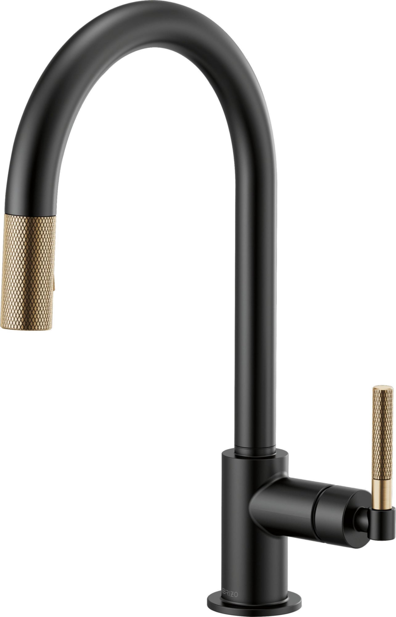 ARC SPOUT PULL-DOWN, KNURLED HANDLE                         
