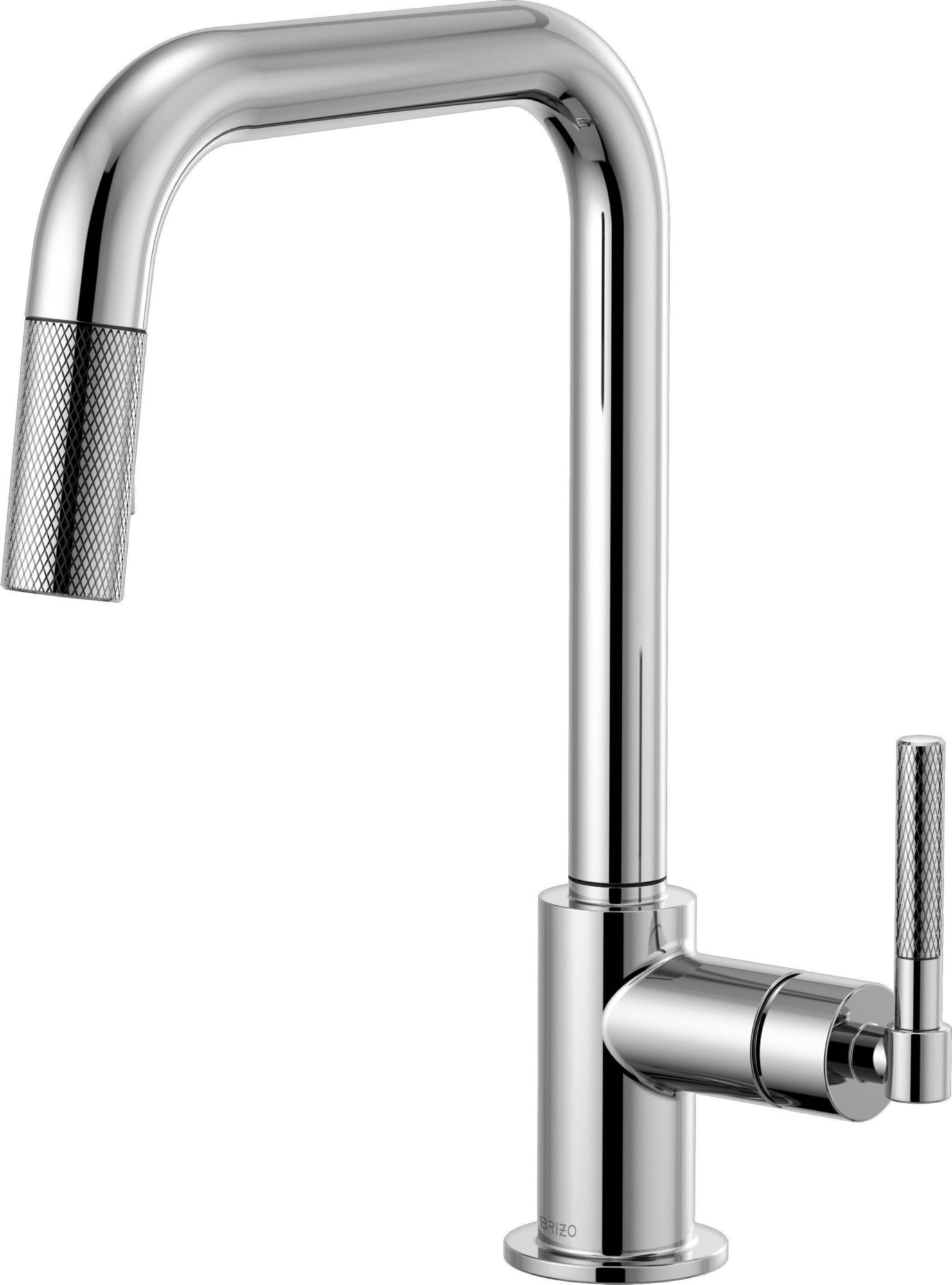 SQUARE SPOUT PULL-DOWN, KNURLED HANDLE                      