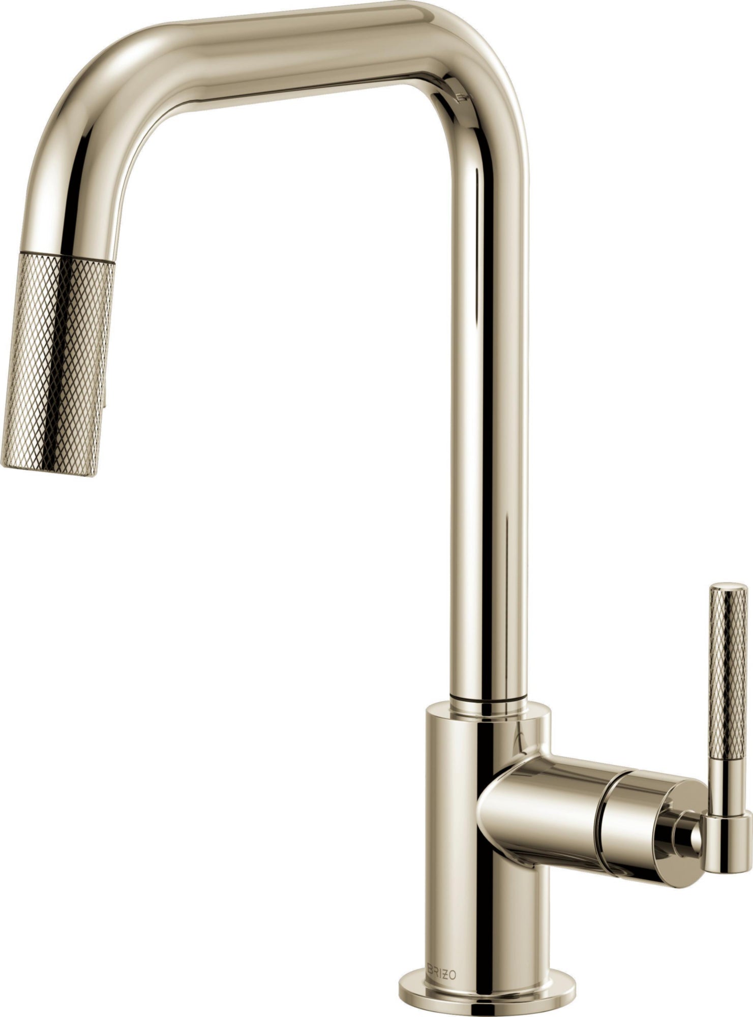 SQUARE SPOUT PULL-DOWN, KNURLED HANDLE                      